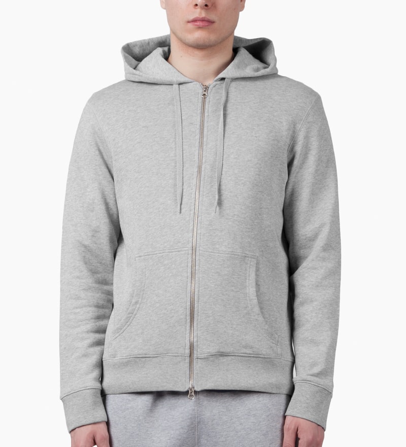 SUNSPEL - Grey Melange Zip Front Hoodie | HBX