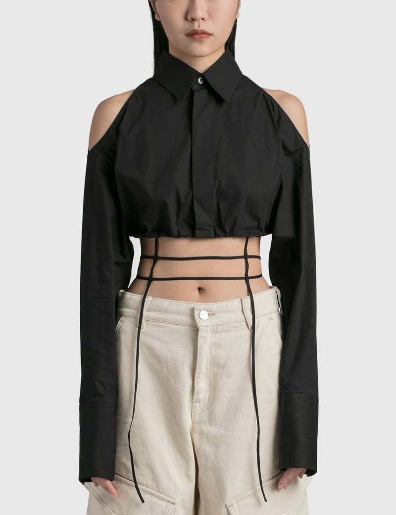 Nensi Dojaka - Cropped Shirt With Shoulder Cut-Outs | HBX