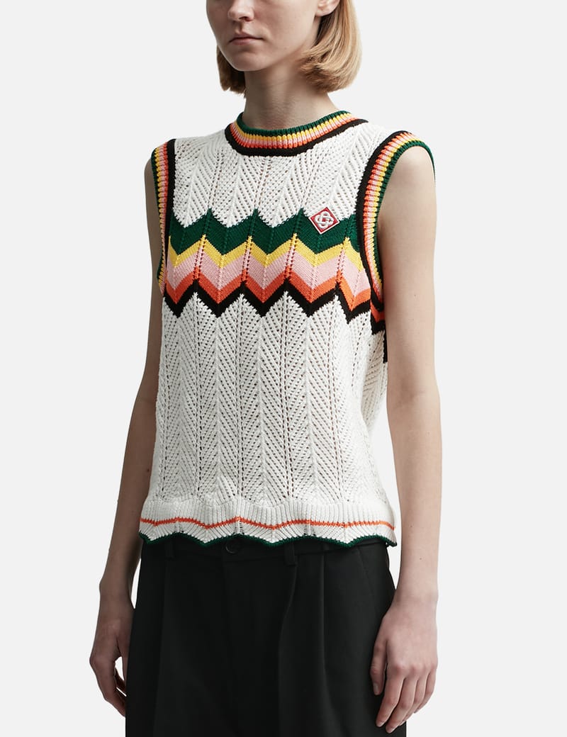 Casablanca - Chevron Lace Vest | HBX - Globally Curated