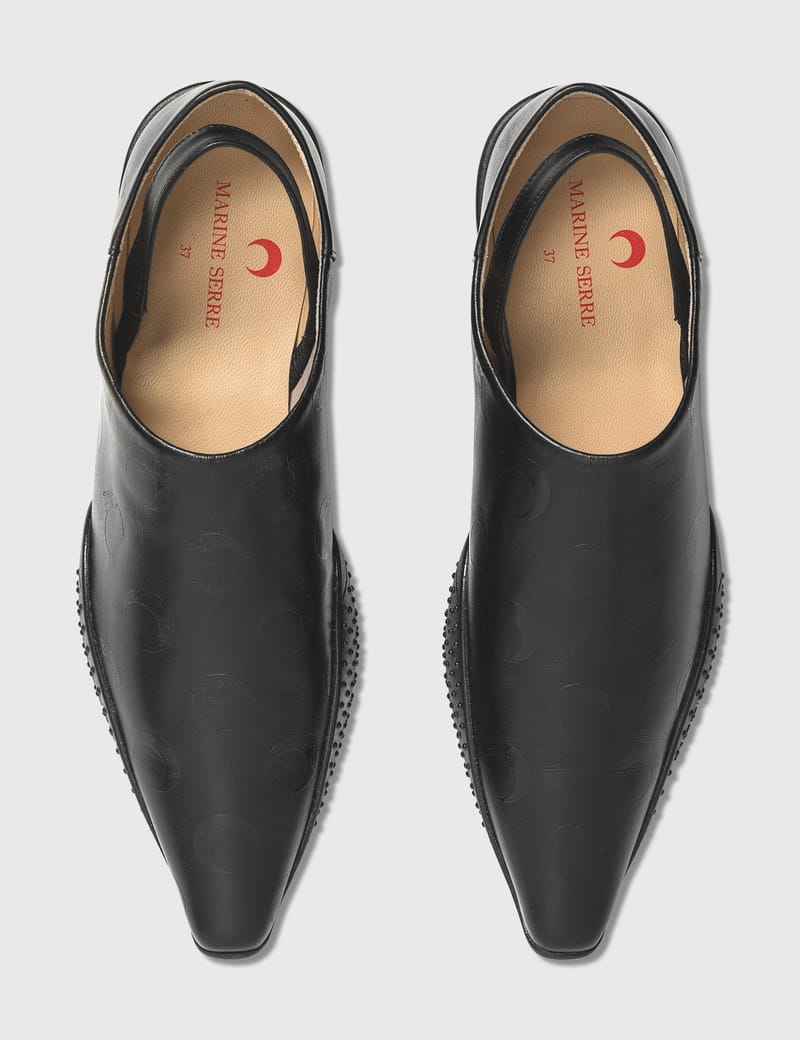 MARINE SERRE ブラック ローファー 37 Marine Serre - Babouche Flat | HBX