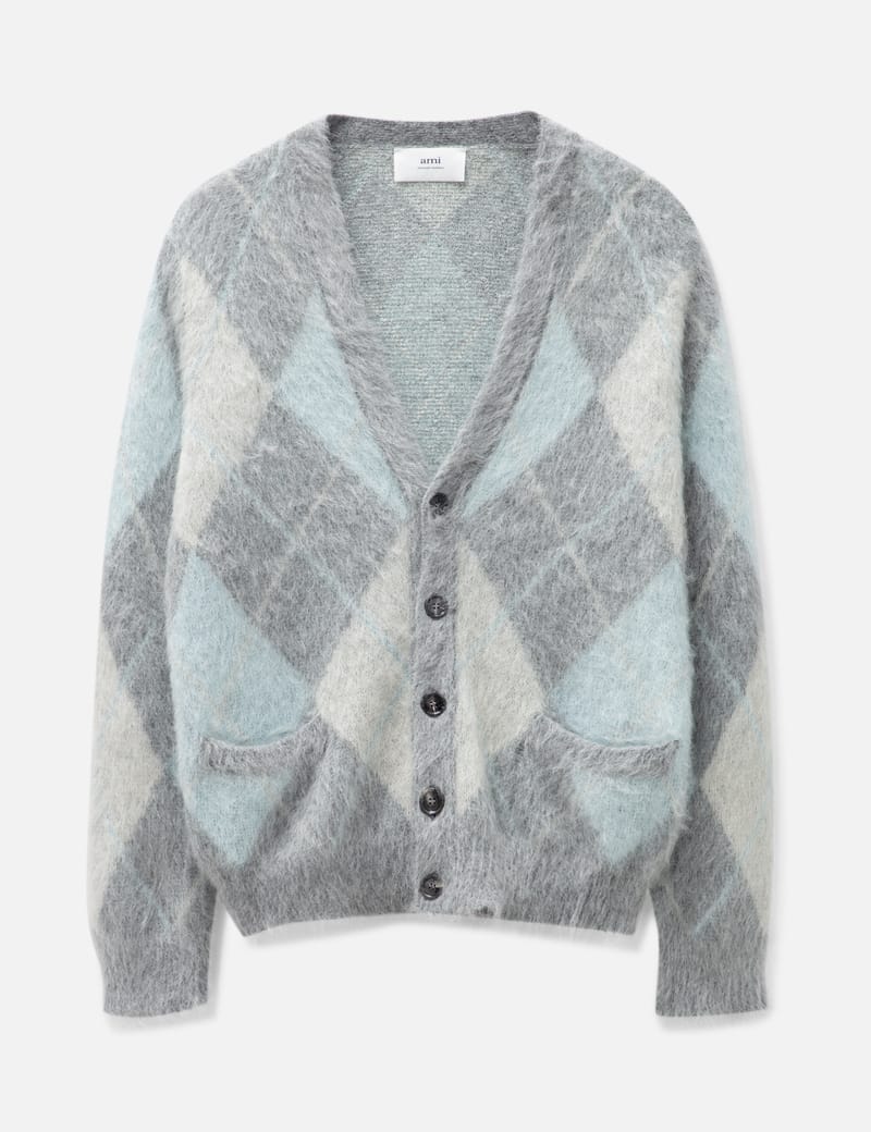 Ami - Argyle Brushed Cardigan | HBX - Globally Curated Fashion and