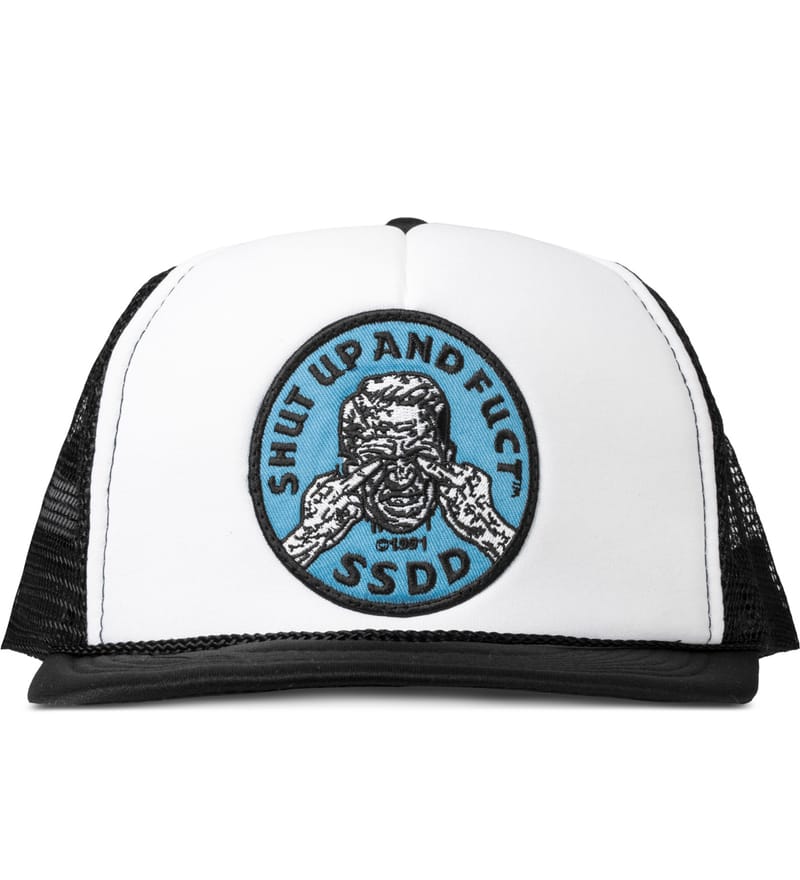 FUCT SSDD - White/Black Shit Up Snapback Cap | HBX - Globally