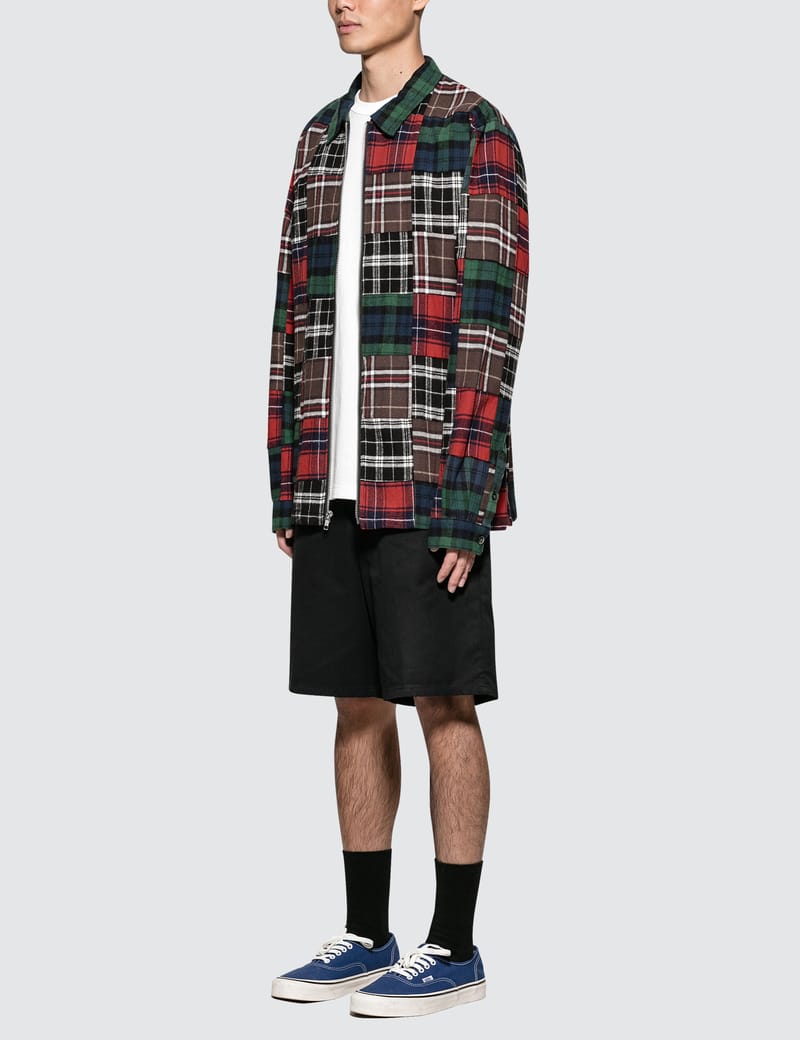 Vintage Stussy Patchwork Pattern Checkered Flannel Shirt