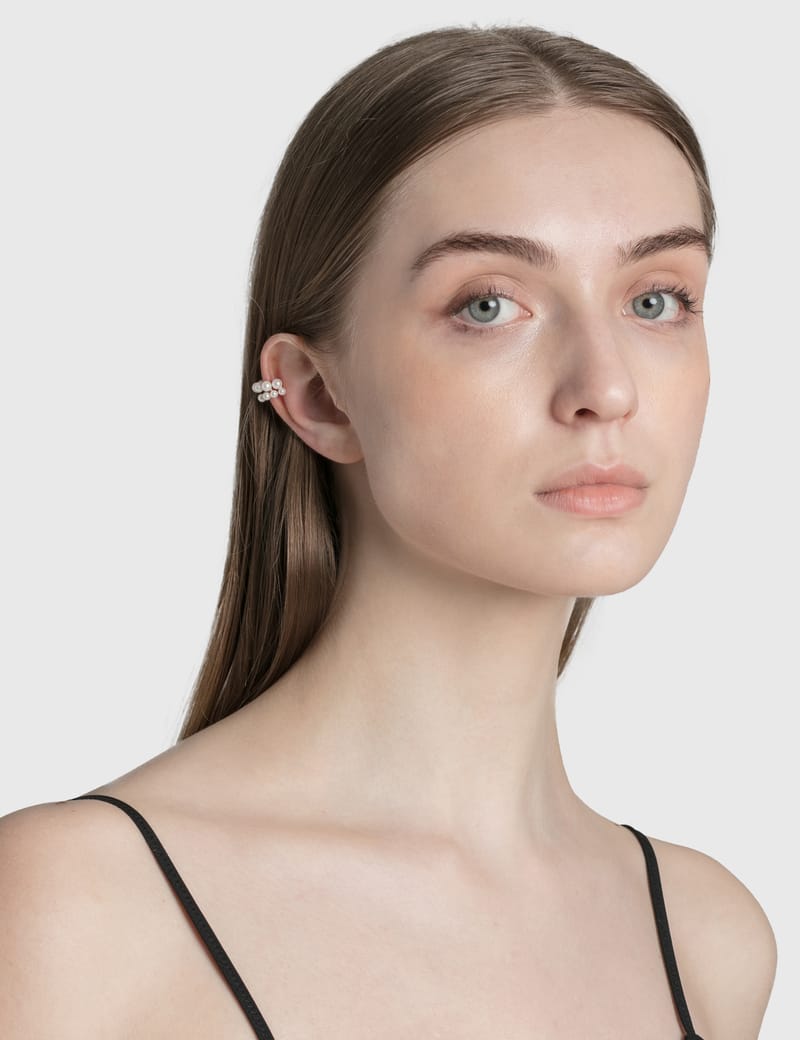 Numbering - Double Line Pearl Ear Cuff | HBX - Globally