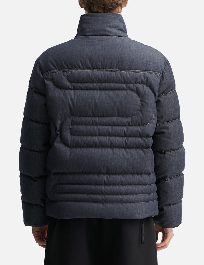 Moncler - Xiaohai Snake-Quilted Denim Short Down Jacket Moncler - Xiaohai Snake-Quilted Denim Short Down Jacket