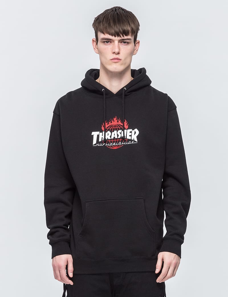 Thrasher x discount huf worldwide hoodie