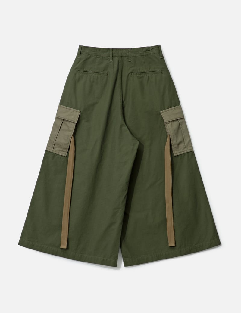 FDMTL Hakama Cargo Pants Rinse - Wide-leg, two-tone cargo crafted