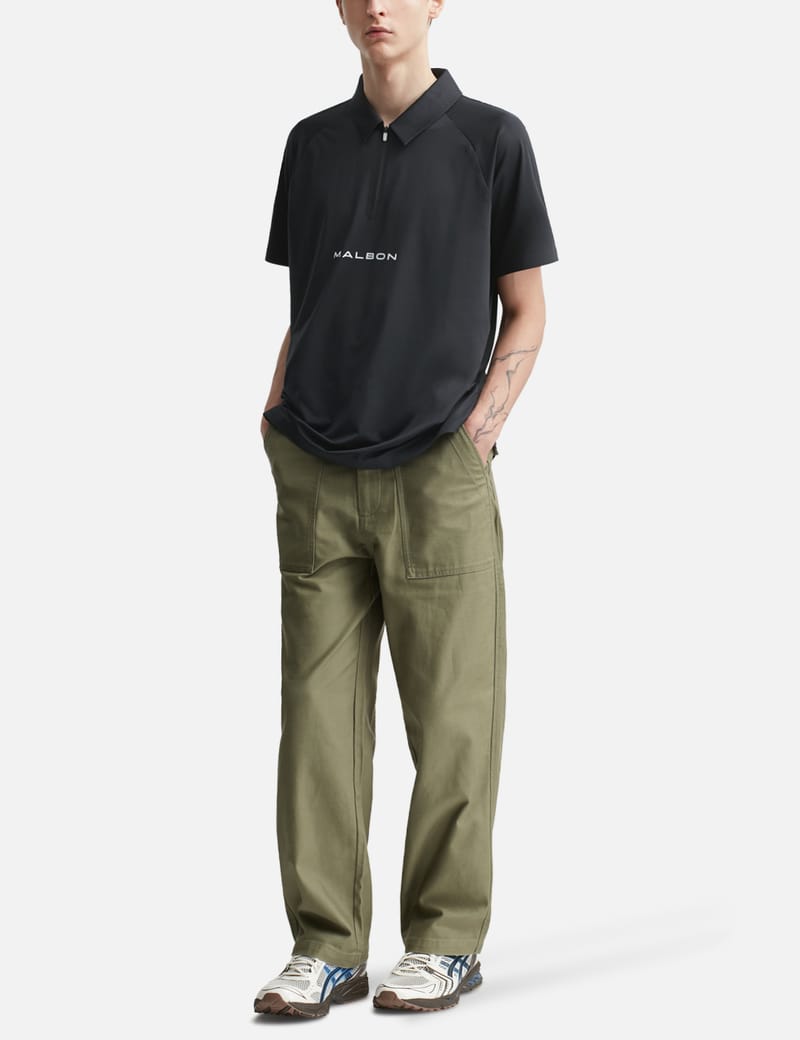 Malbon Golf Malbon Performance Zip Raglan Polo - メッシュバック