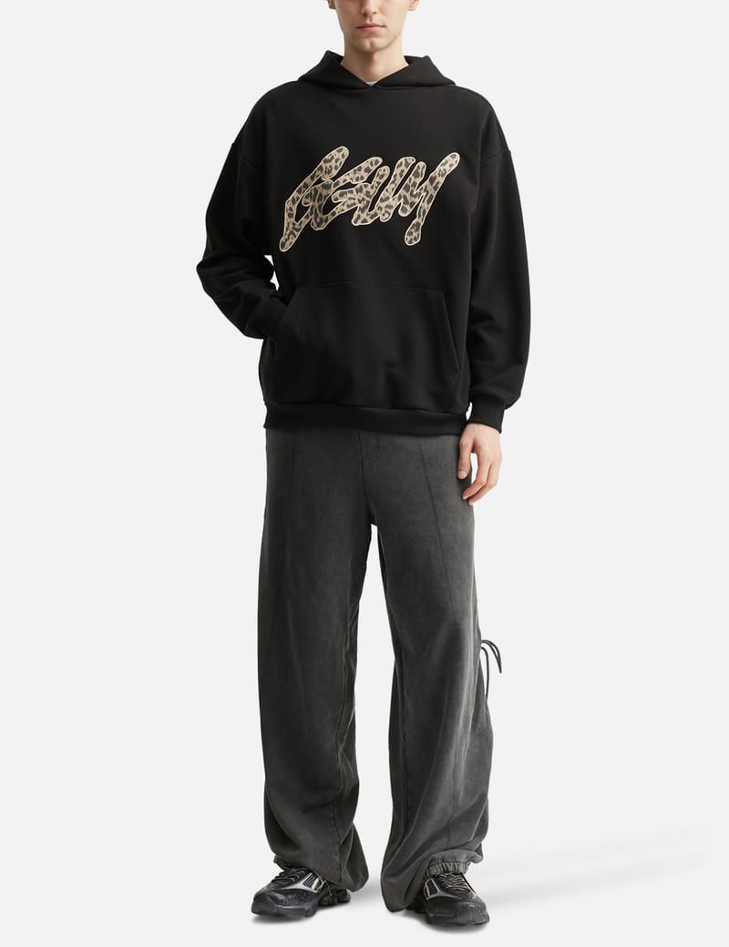 DEINET YEONJUN GGUM X DEINET Hoodie - Black hoodie with leopard