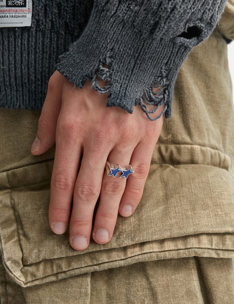 TwoJeys Icon Blue Enameled Single Ring - 925 sterling silver