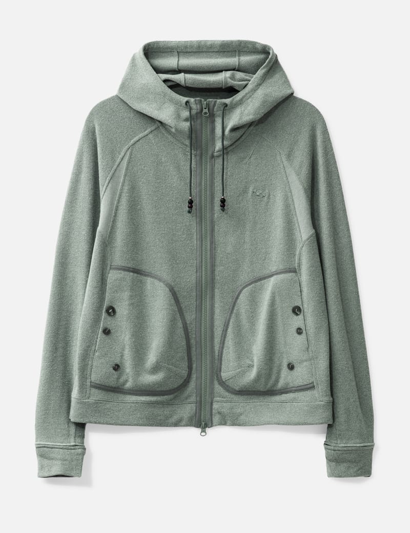 San San Gear Kapas Knit Zip-Up - Mint color-block hoodie with 2
