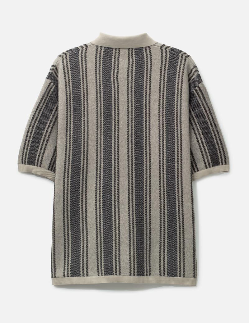 Nanamica Knit Polo Sweater - Oversized striped knit in recycled