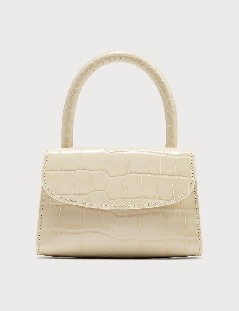 BY FAR - Mini Cream Croco Embossed Leather Bag | HBX - Globally