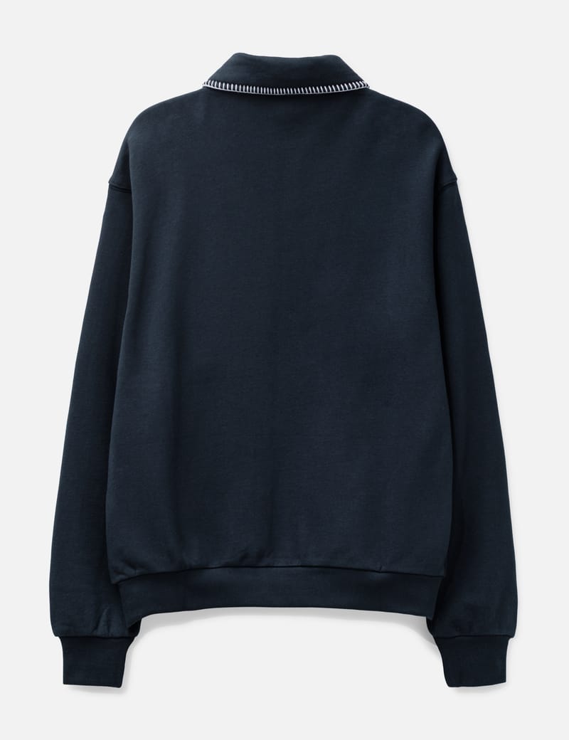Malbon Golf Maxwell Sweatshirt - Navy relaxed-fit cotton zip