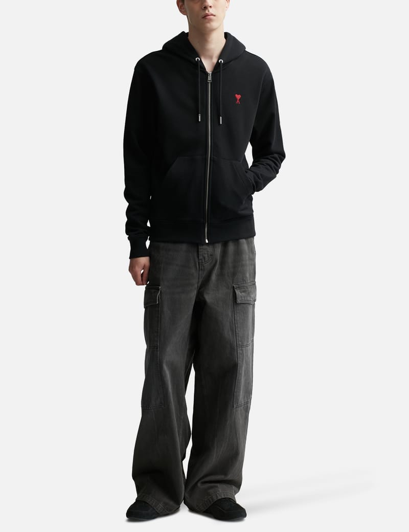 Ami - Cotton Ami De Coeur Zipped Hoodie | HBX