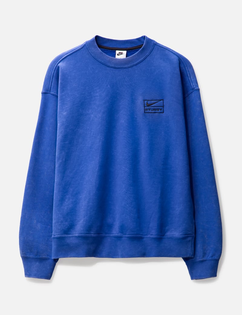 Nike Stussy フリース スウェット クルーネック ブルー 販売促進物