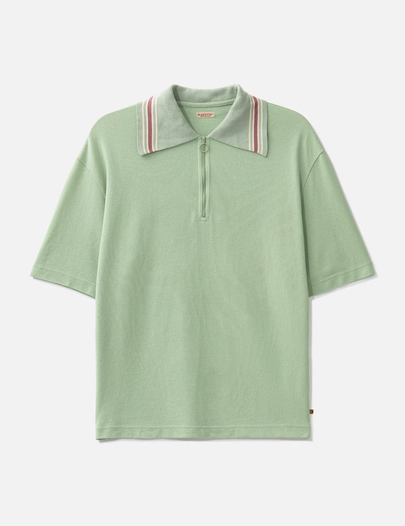 KAPITAL KOUNTRY ポロシャツ M Kapital Kountry Unisex Damaged Baseball Long Sleeve Shirt, Beige