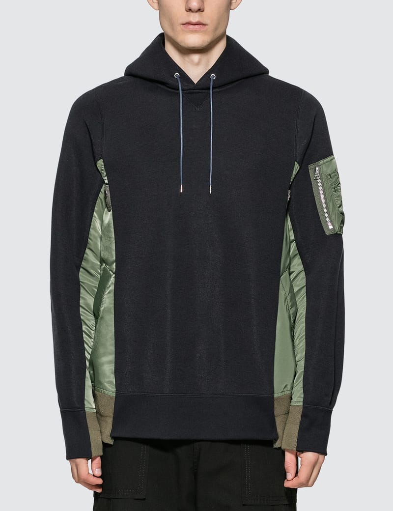 Sacai - Sponge Sweat x MA-1 Hoodie | HBX - Globally Curated