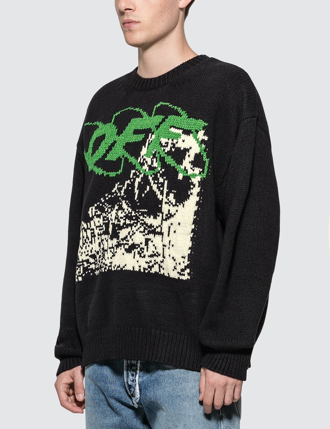 Ressource Grad Celsius Vordertyp off white ruined factory knit sweater ...