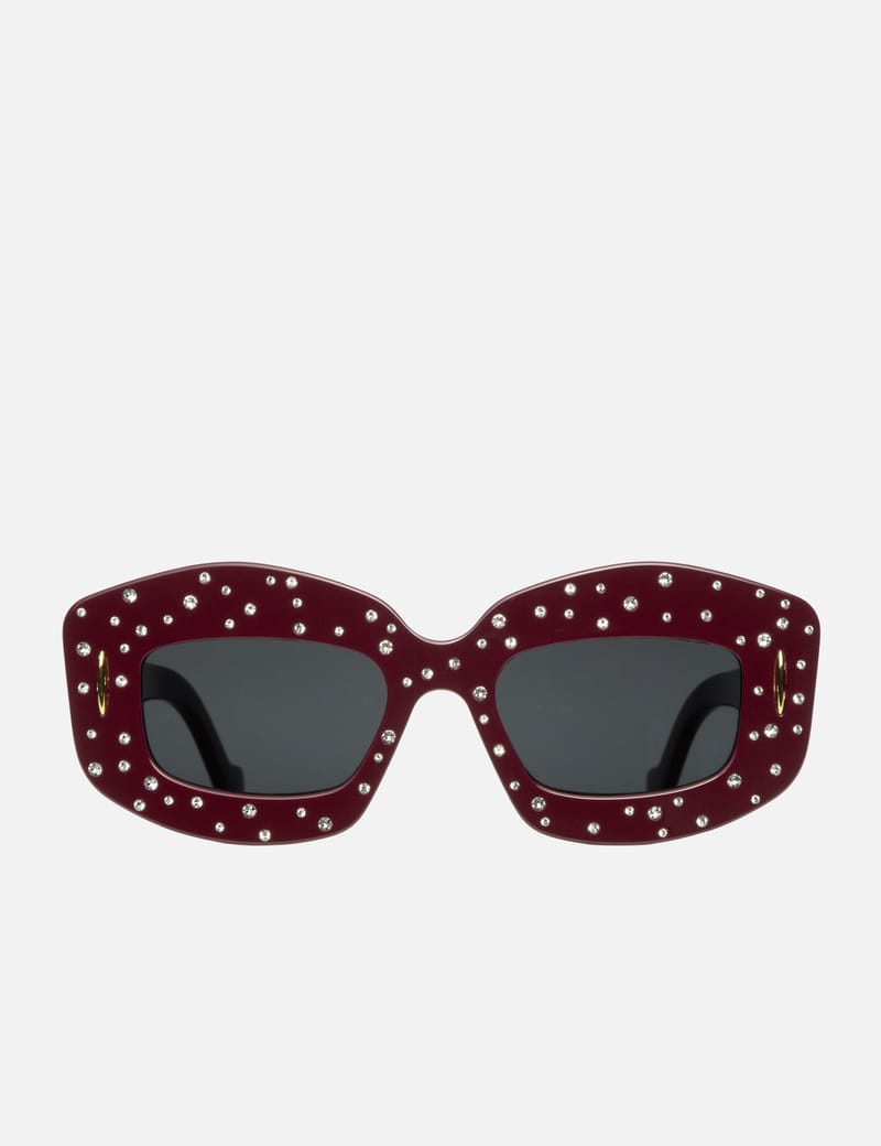 サングラス LOEWE BURGUNDY ACETATE SUNGLASSES Loewe - Smooth Pavé Screen Sunglasses | HBX - Globally