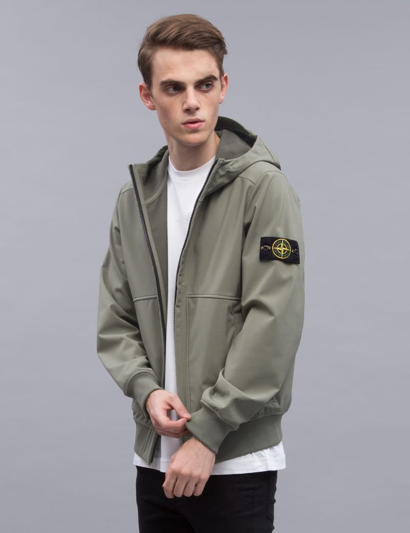 Stone island soft 2024 shell jacket khaki