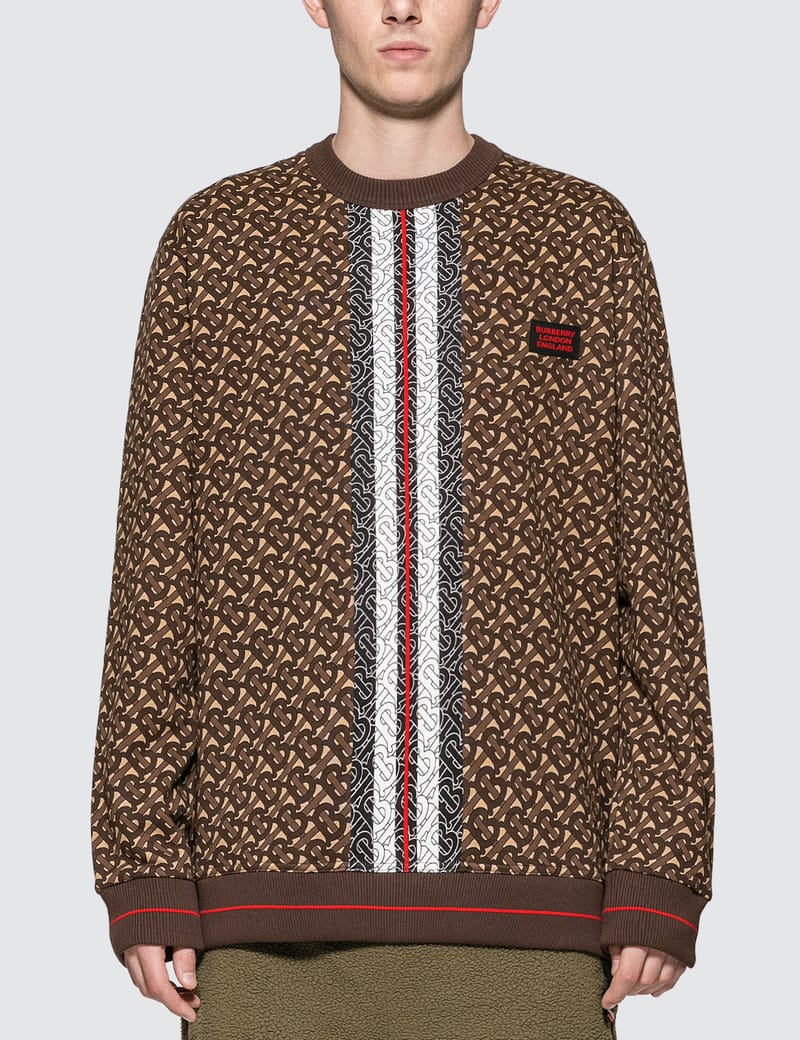 Burberry - Monogram Stripe Print Cotton Sweatshirt | HBX