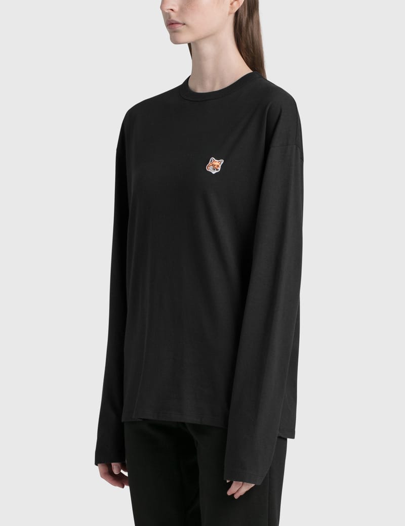 Maison Kitsuné - Fox Head Patch Regular Long Sleeve T-shirt | HBX