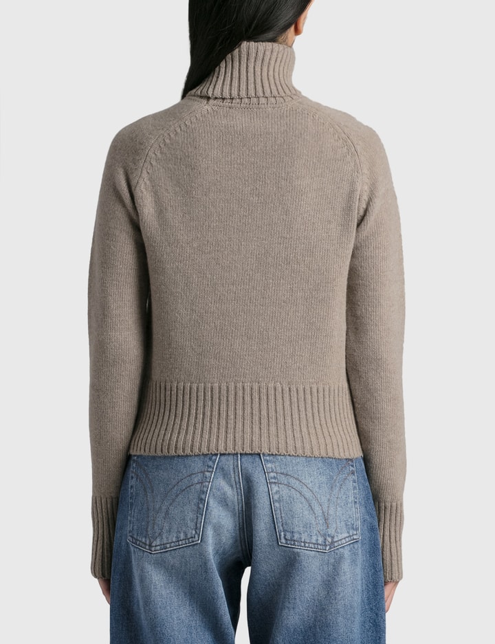 Aemi + Co Asymmetrical Side Slit Turtleneck Sweater
