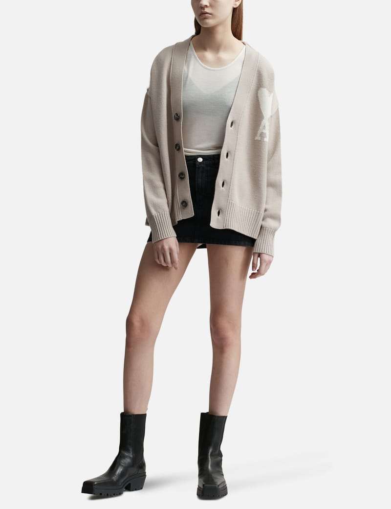 Ami - Off White Ami de Coeur Cardigan | HBX - Globally
