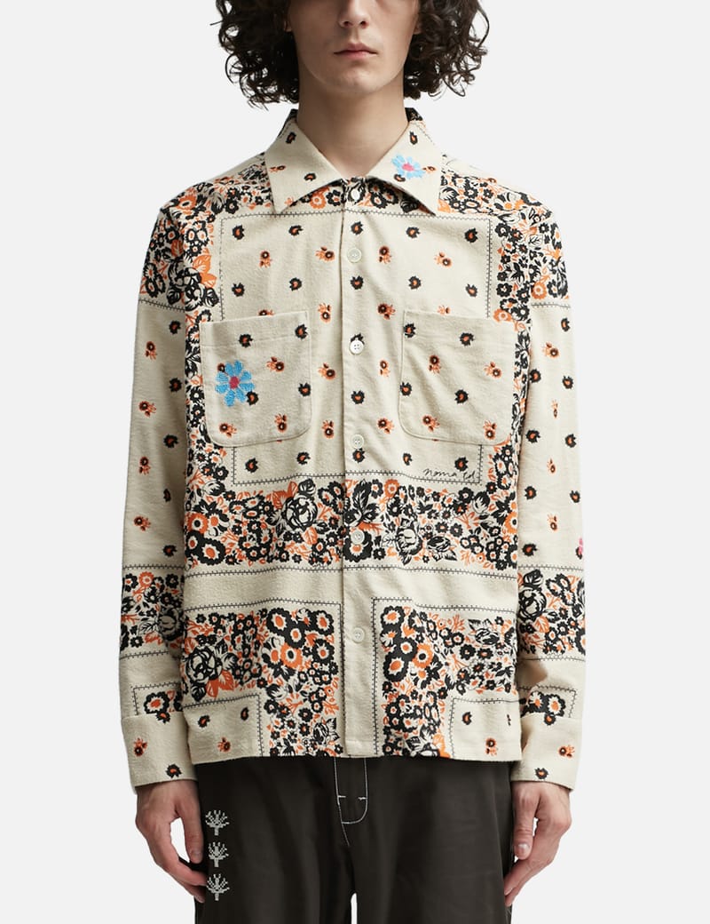 Adish x Noma T.D Embroidered Flannel Button Up Shirt
