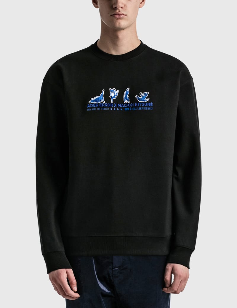 ★Maison KitsunexAderError Yoga Blue Fox Sweatshir.t OR★ Maison Kitsuné - Maison Kitsuné x Ader Error Yoga Blue Fox