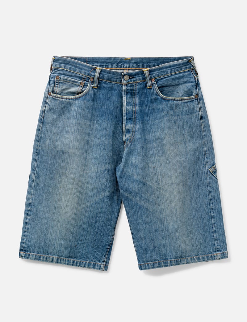 Evisu Multipocket Denim Shorts - Vintage blue denim with multiple