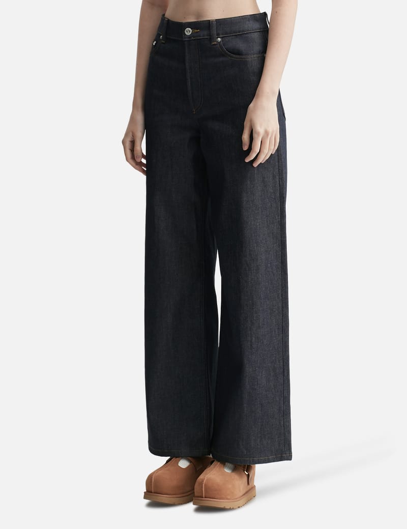 A.P.C. Clyde Jeans - High-rise loose fit indigo Japanese raw denim