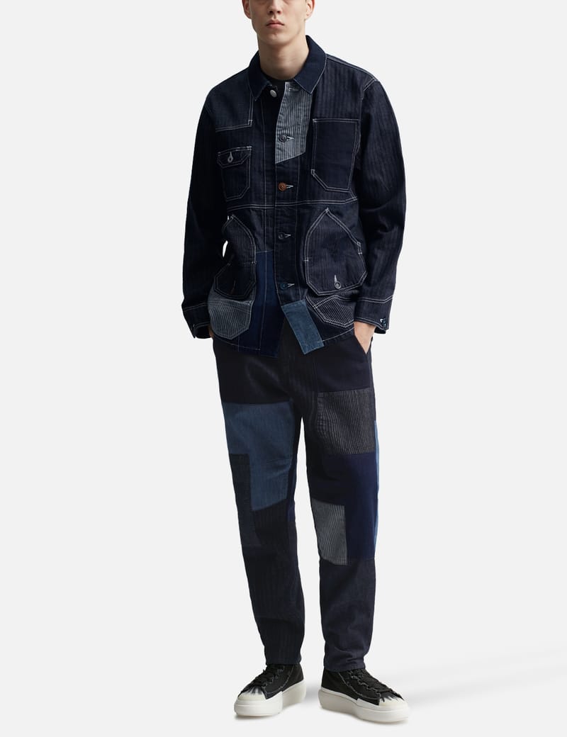 FDMTL - Boro Patchwork Cargo Pants Rinse Khaki | HBX