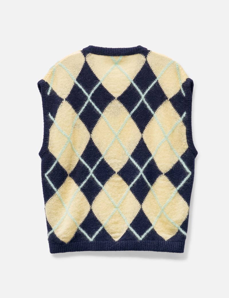 Palm Angels - Argyle Knitted Vest | HBX - Globally Curated Fashion