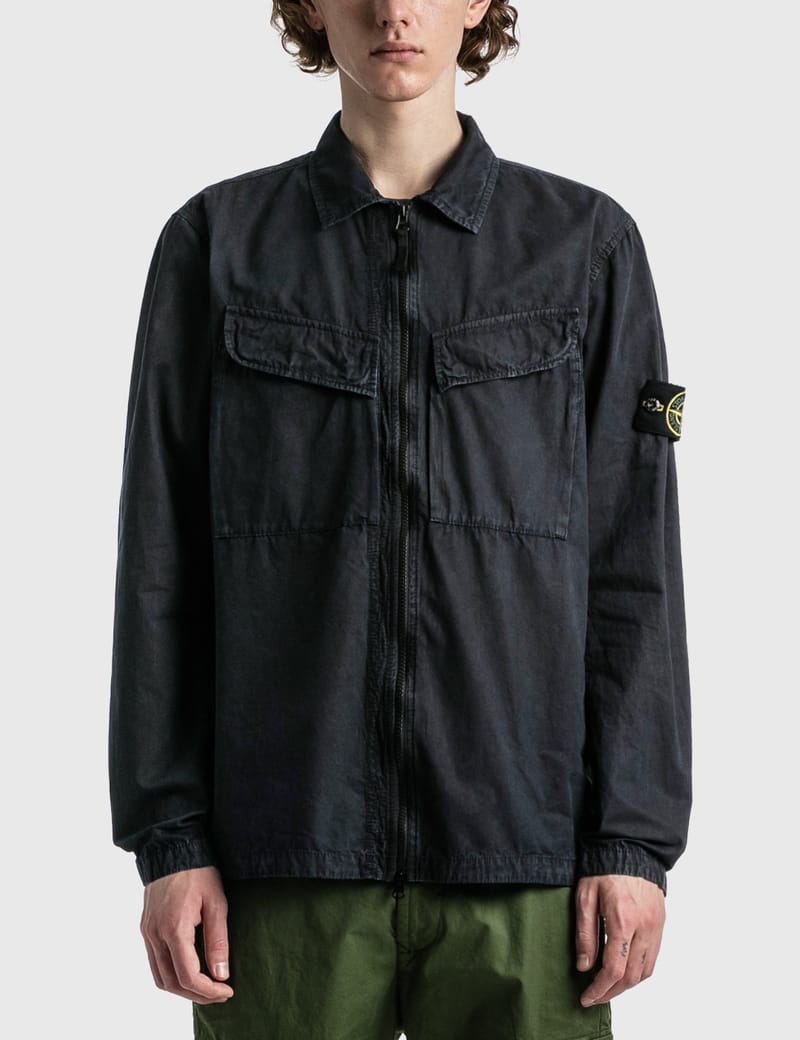 ストーンアイランド ガーメント　ダイオーバーシャツ STONE ISLAND - 【ラスト1点】 BRUSHED COTTON CANVAS, GARMENT