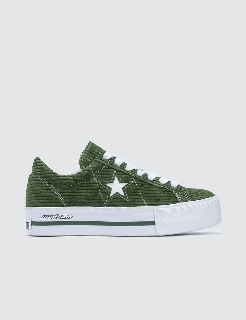 Green discount corduroy converse