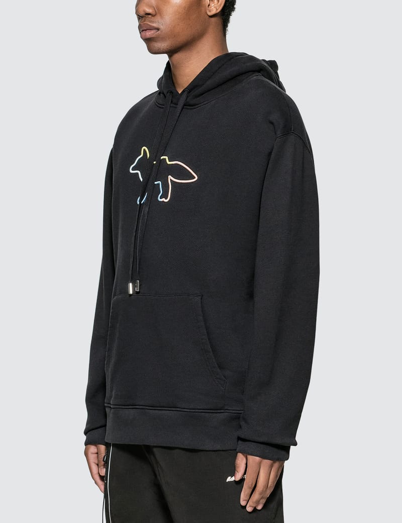 Maison Kitsun Rainbow Profile Fox Embroidery Hoodie HBX