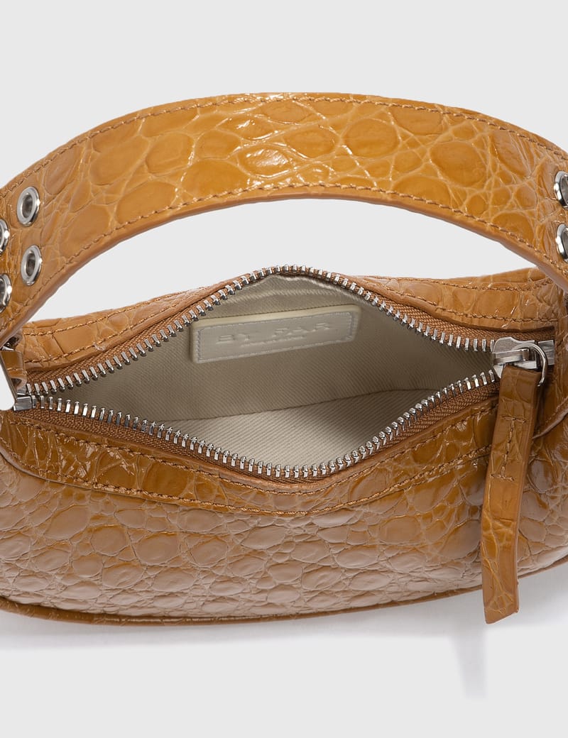 BY FAR - Mini Soho Caramel Croco Embossed Leather Bag | HBX