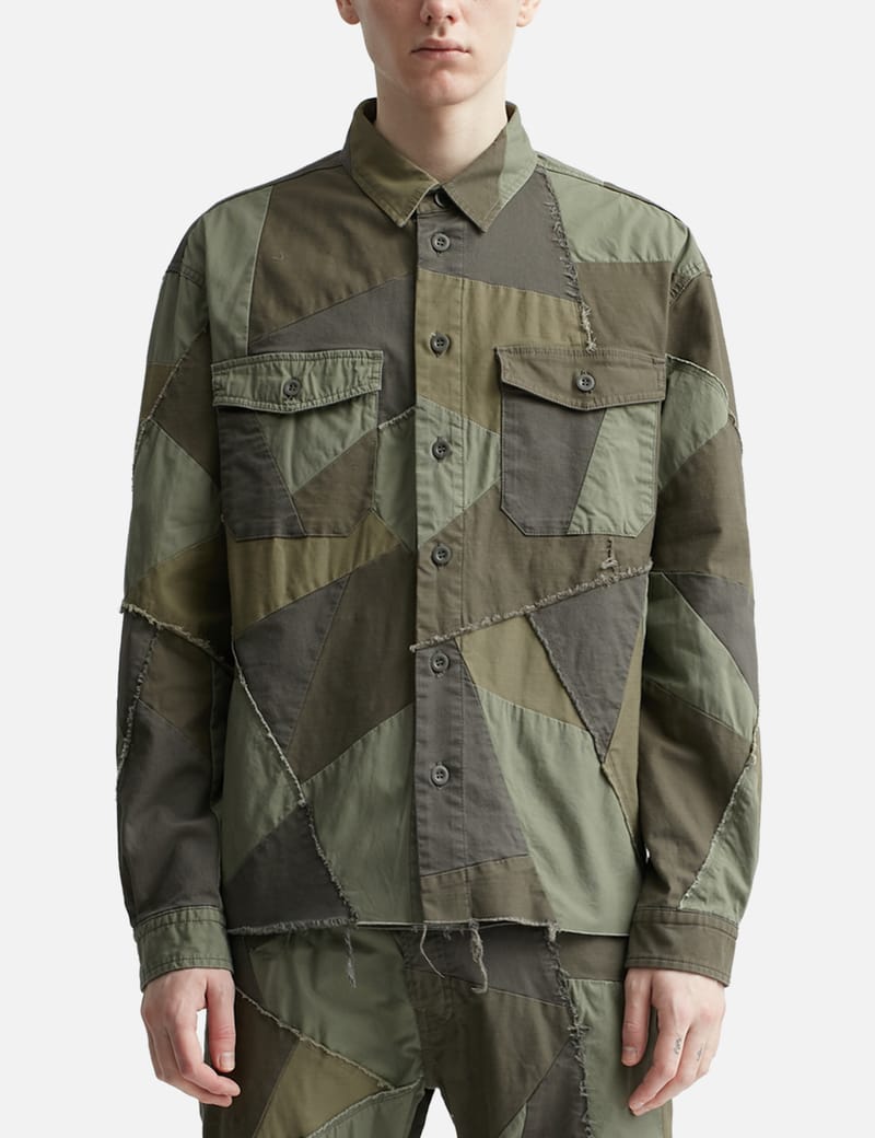 John Elliott - PATCHWORK MILITARY OVERSHIRT | HBX - Globally