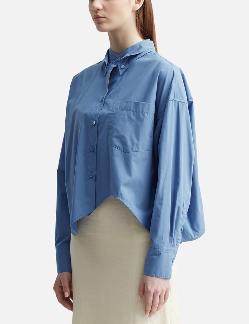 Recto - Cut Off Detail Collar Crop Over Shirt | HBX - Globally