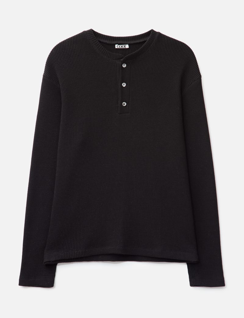 トップス Waffle henley neck long sleeve t-shirt COOR - Waffle Henley Neck Long Sleeve T-shirt | HBX