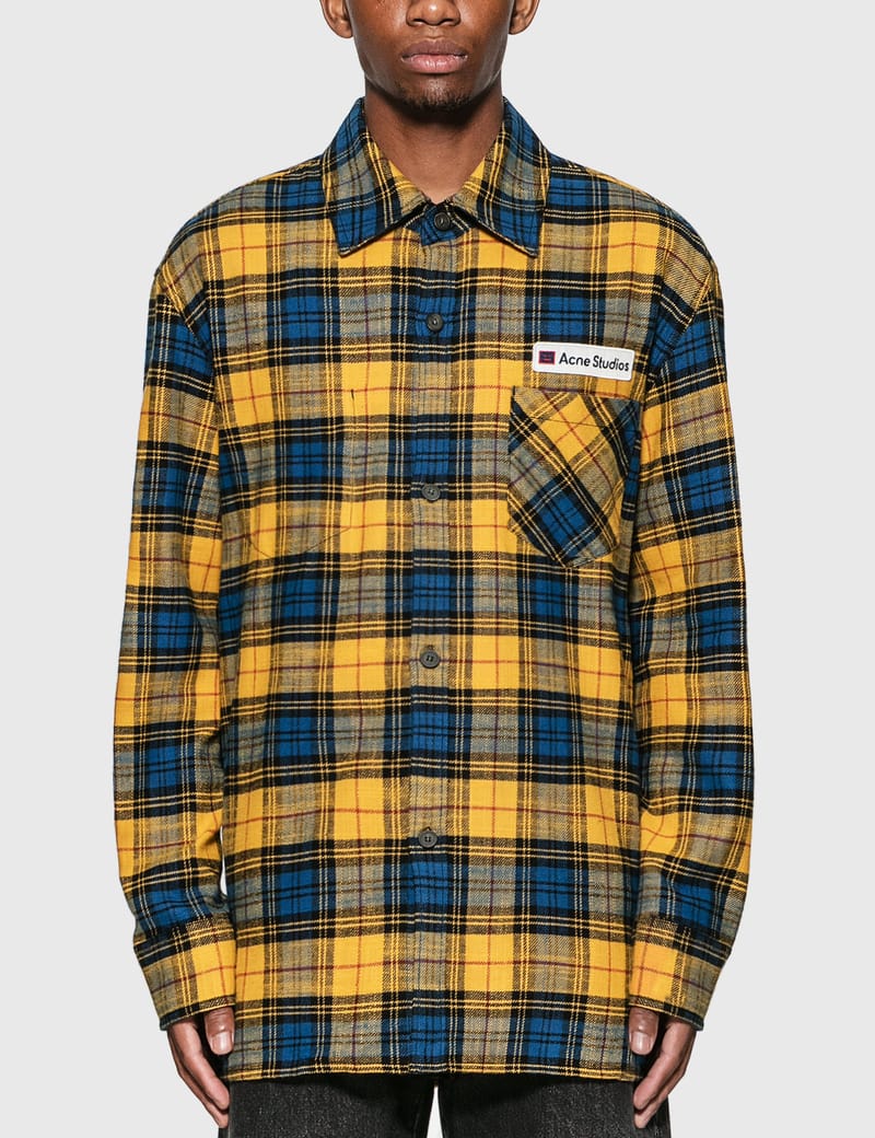 Acne Studios - Logo Patch Flannel Overshirt | HBX