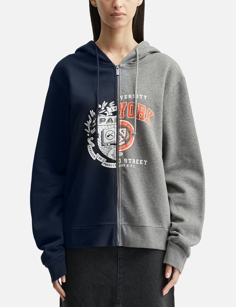 A.P.C. A.P.C. x Marc Jacobs Split Crest Zip-up Hoodie - Two-tone