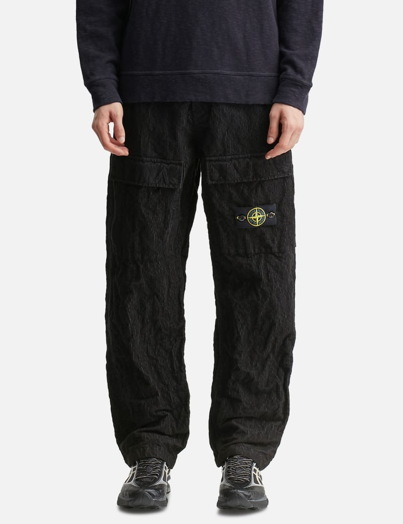 Stone Island Wrinkled Corduroy 500-TC Cargo Trousers - Garment