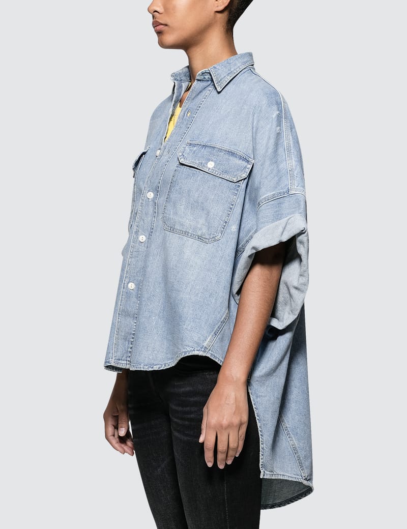 R13 Patti Oversized Short Sleeve Shirt HBX Globally Curated