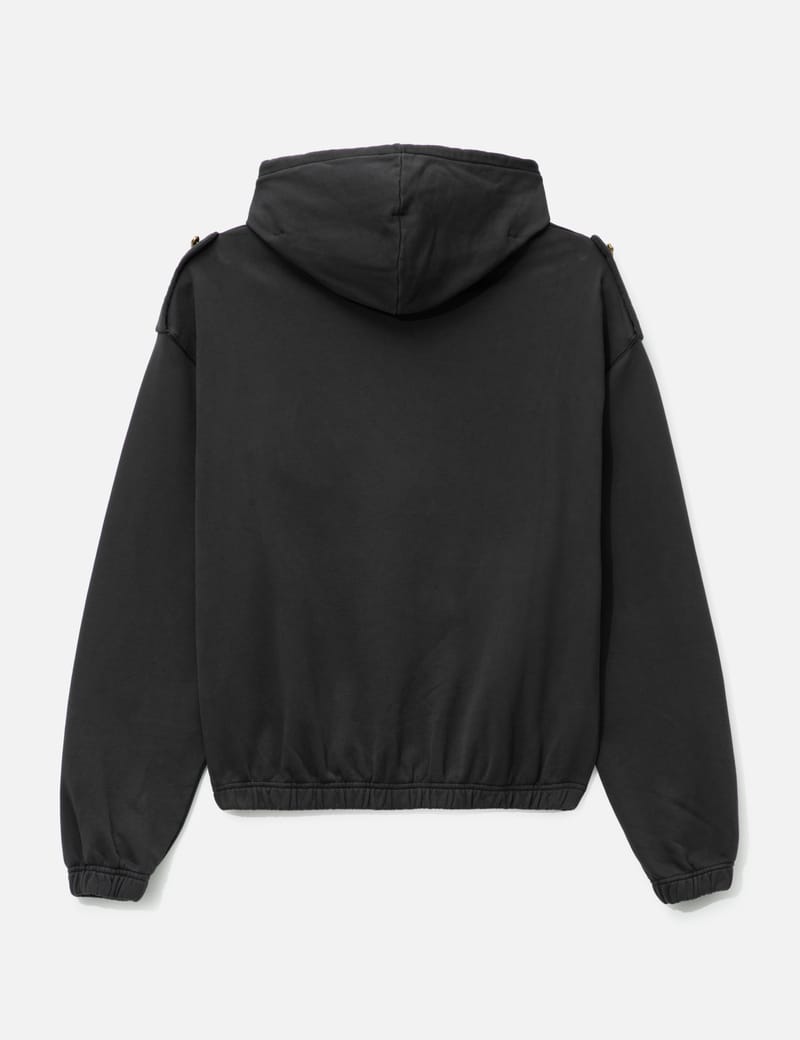 【umbro×fekete】gathered hoodie vest Sudadera Umbro Compact Masked Zip Hoddie Washed Black
