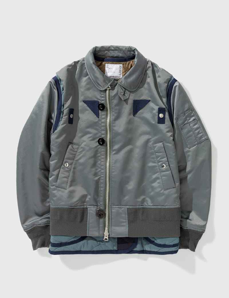 Sacai - Nylon Twill Mix Blouson Jacket | HBX - HYPEBEAST 為您搜羅