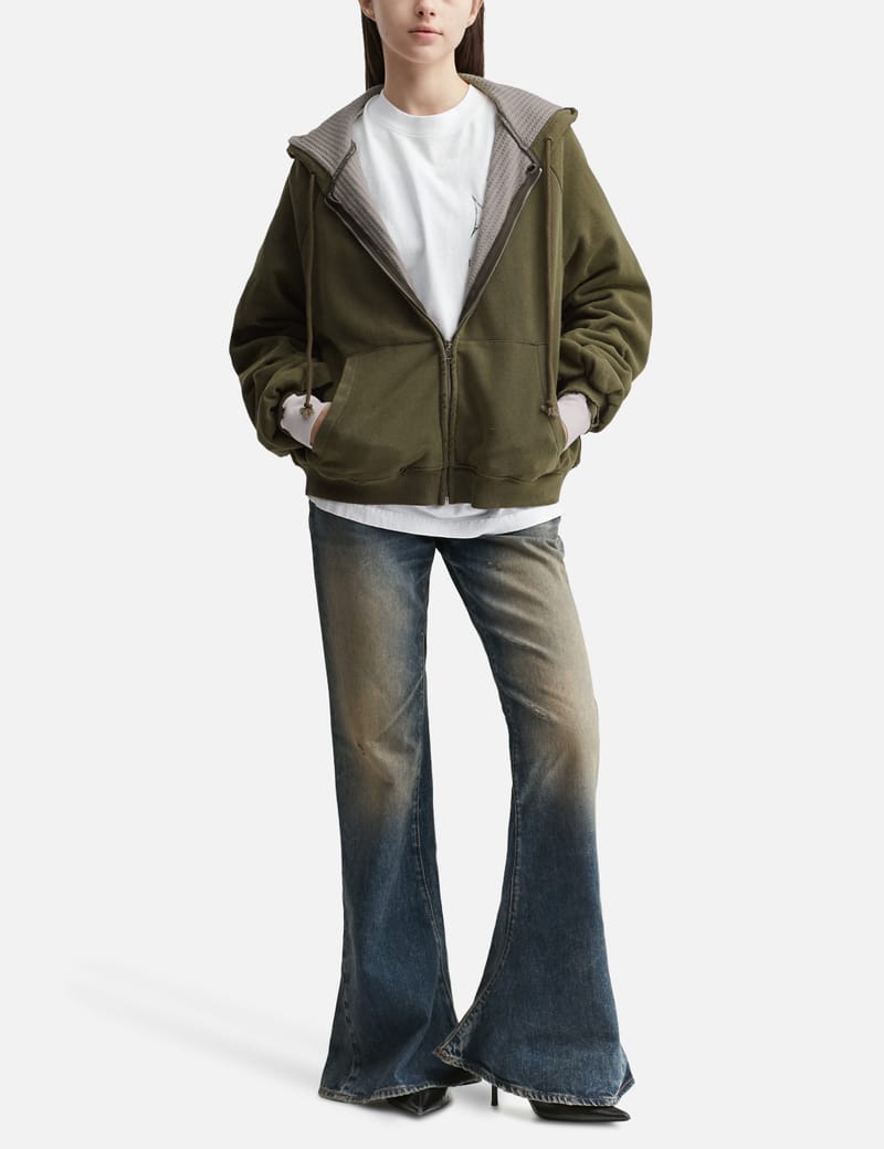 basketcase カーキ　ニット Basketweave Crew Neck Sweater - Wool - Olive Green – CHRISTIAN KIMBER