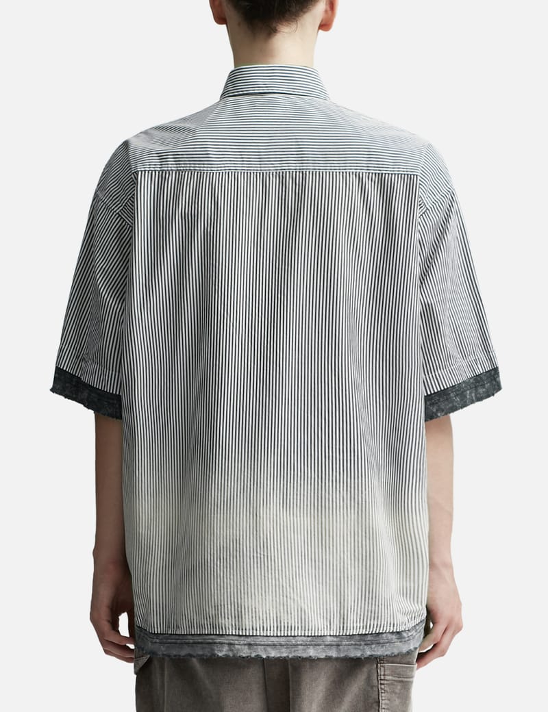Diesel - S-Trax Distressed striped short-sleeve shirt | HBX